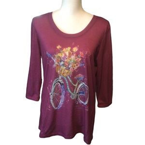 Leoma Lovegrove Artsy Pullover Scoop Neck Top Size Medium